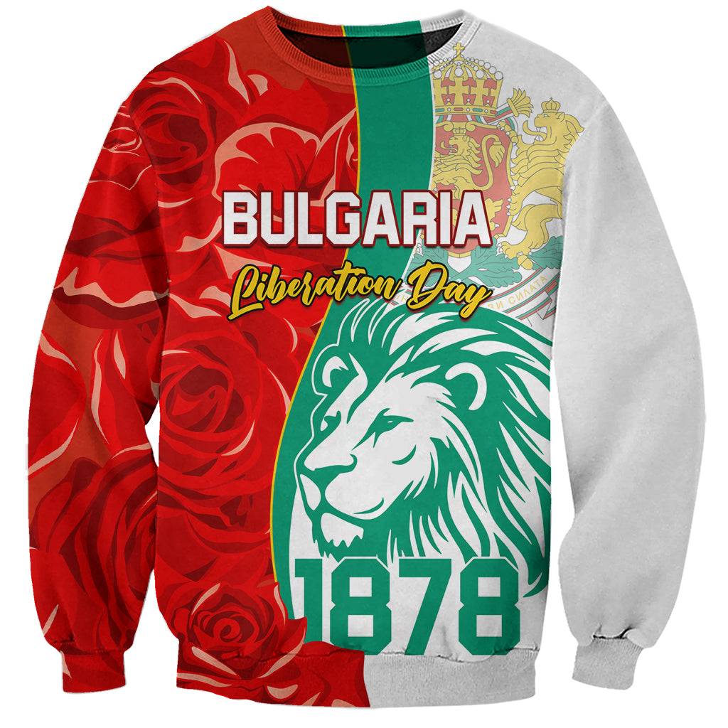Bulgaria Liberation Day Sweatshirt Lion With Rose Flag Style