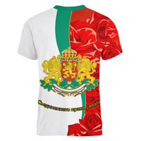 Bulgaria Liberation Day Women V Neck T Shirt Lion With Rose Flag Style - Wonder Print Shop