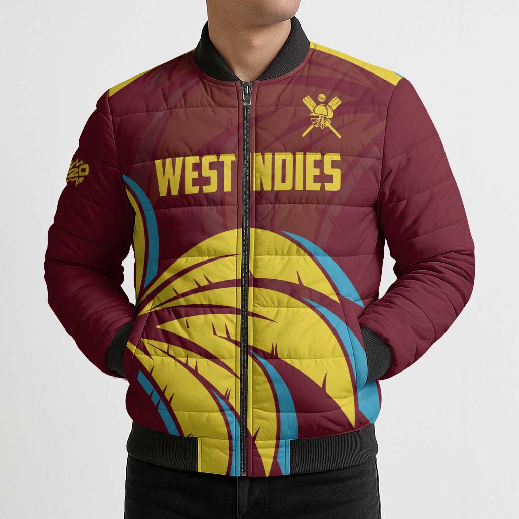 Custom Cricket 2026 West Indies Bomber Puffer Jacket Windies Go Champions
