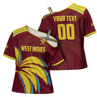 Custom Cricket 2026 West Indies Cross Shoulder Shirt Windies Go Champions