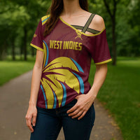 Custom Cricket 2026 West Indies Cross Shoulder Shirt Windies Go Champions