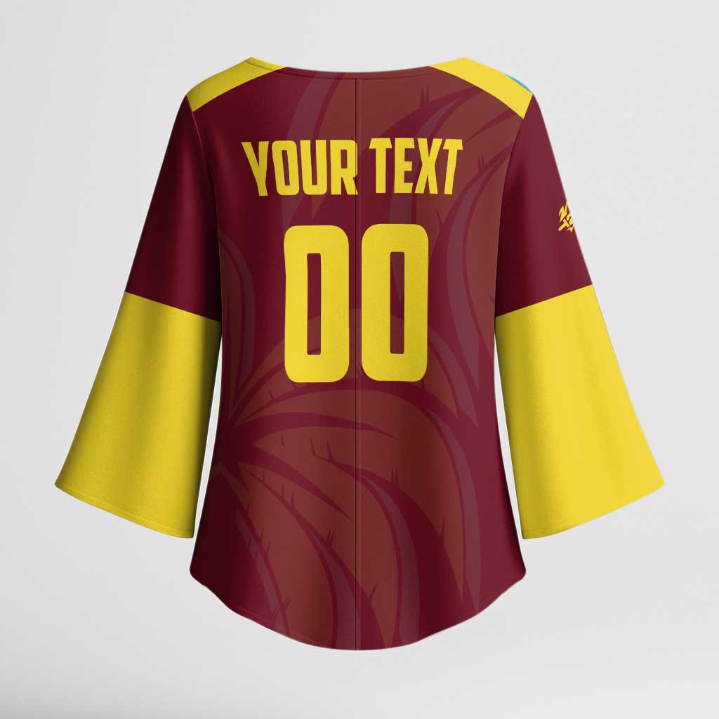 Custom Cricket 2026 West Indies Kimono Sleeve Blouse Windies Go Champions