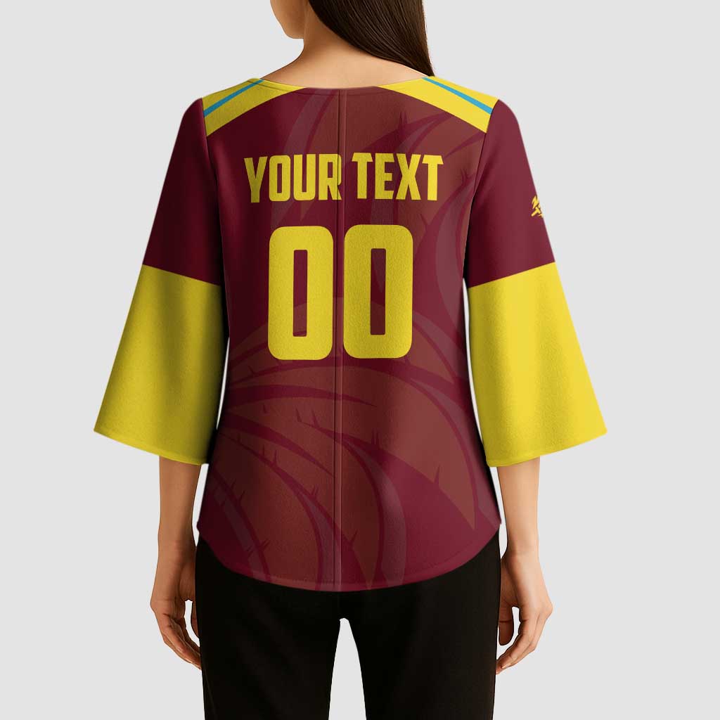 Custom Cricket 2026 West Indies Kimono Sleeve Blouse Windies Go Champions