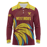 Custom Cricket 2026 West Indies Long Sleeve Polo Shirt Windies Go Champions
