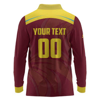Custom Cricket 2026 West Indies Long Sleeve Polo Shirt Windies Go Champions