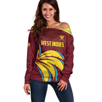 Custom Cricket 2026 West Indies Off Shoulder Sweater Windies Go Champions