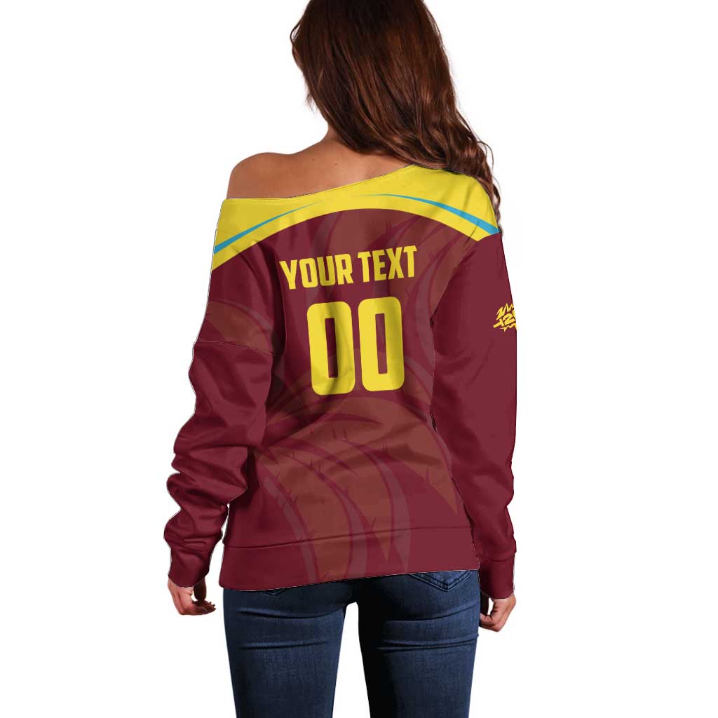 Custom Cricket 2026 West Indies Off Shoulder Sweater Windies Go Champions
