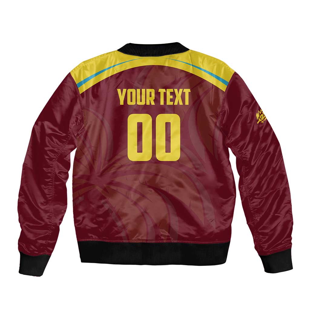 Custom Cricket 2026 West Indies Sleeve Zip Bomber Jacket Windies Go Champions