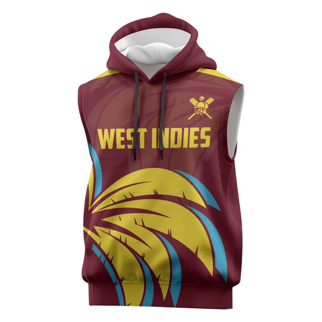 Custom Cricket 2026 West Indies Sleeveless Hoodie Windies Go Champions