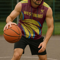 Custom Cricket 2026 West Indies Sleeveless Hoodie Windies Go Champions