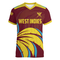 Custom Cricket 2026 West Indies Women V-Neck T-Shirt Windies Go Champions