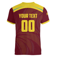Custom Cricket 2026 West Indies Women V-Neck T-Shirt Windies Go Champions