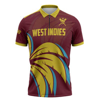 Custom Cricket 2026 West Indies Zipper Polo Shirt Windies Go Champions