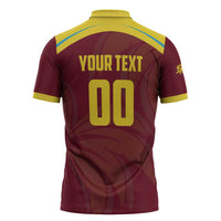 Custom Cricket 2026 West Indies Zipper Polo Shirt Windies Go Champions