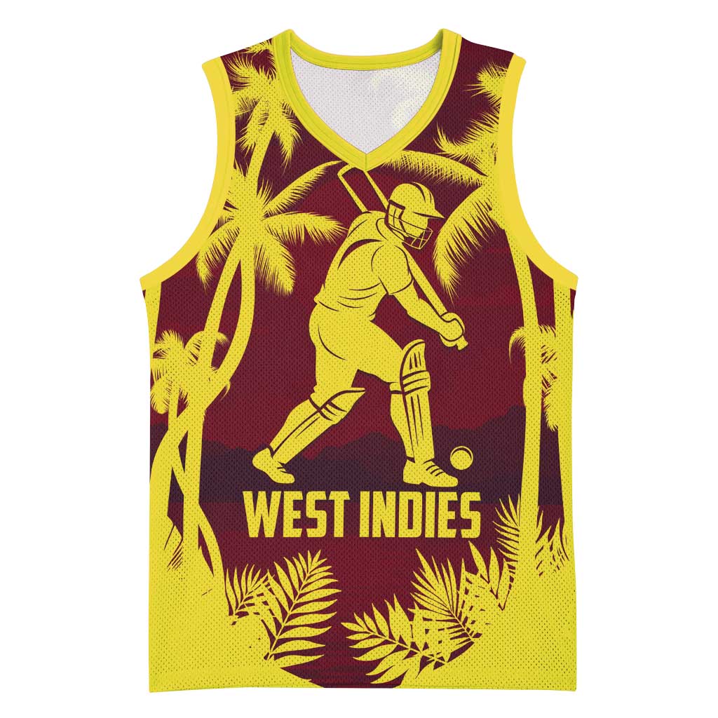 Custom Cricket 2026 West Indies Basketball Jersey WI Tropical Version