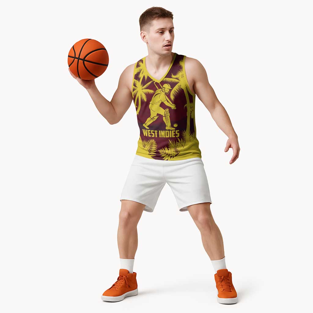 Custom Cricket 2026 West Indies Basketball Jersey WI Tropical Version