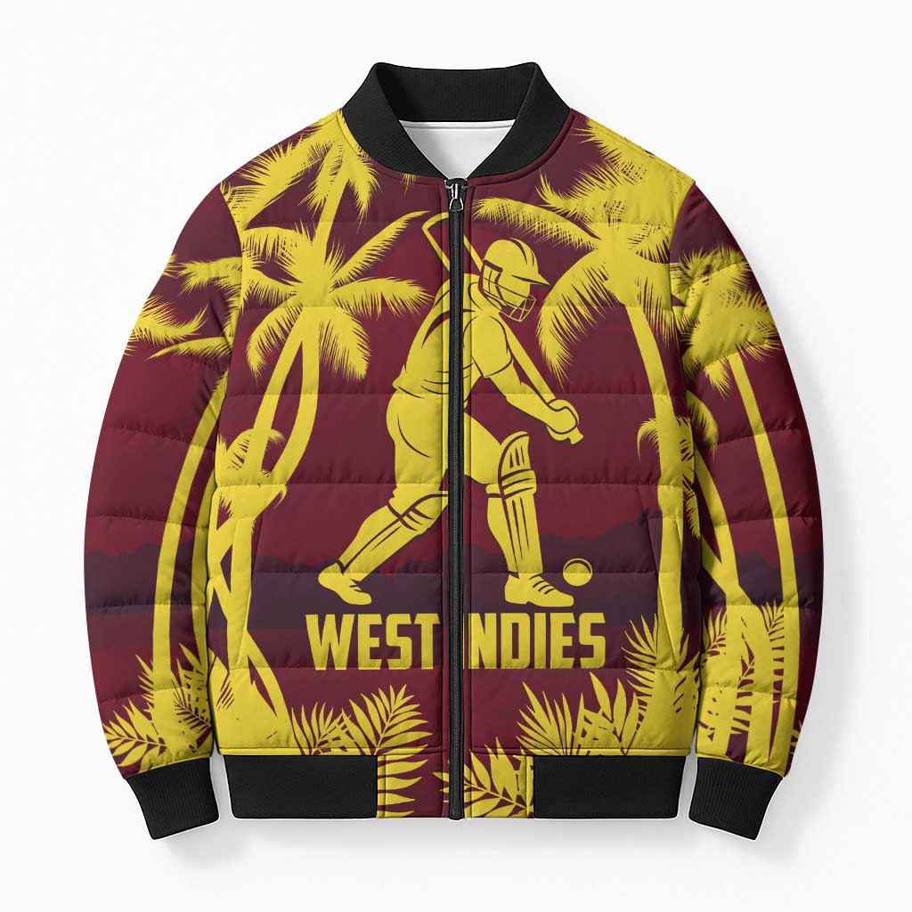 Custom Cricket 2026 West Indies Bomber Puffer Jacket WI Tropical Version