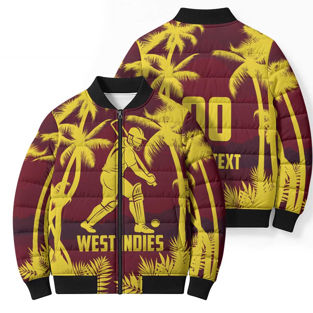 Custom Cricket 2026 West Indies Bomber Puffer Jacket WI Tropical Version