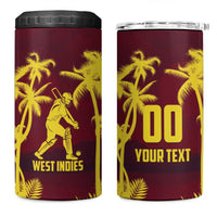 Custom Cricket 2026 West Indies 4 in 1 Can Cooler Tumbler WI Tropical Version