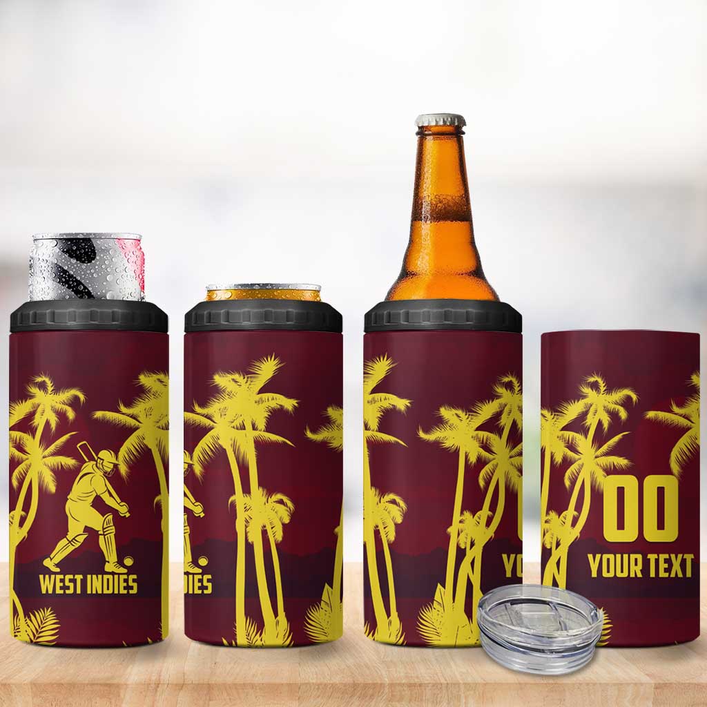 Custom Cricket 2026 West Indies 4 in 1 Can Cooler Tumbler WI Tropical Version