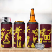 Custom Cricket 2026 West Indies 4 in 1 Can Cooler Tumbler WI Tropical Version