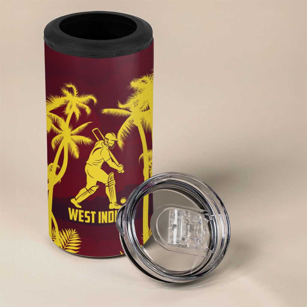 Custom Cricket 2026 West Indies 4 in 1 Can Cooler Tumbler WI Tropical Version