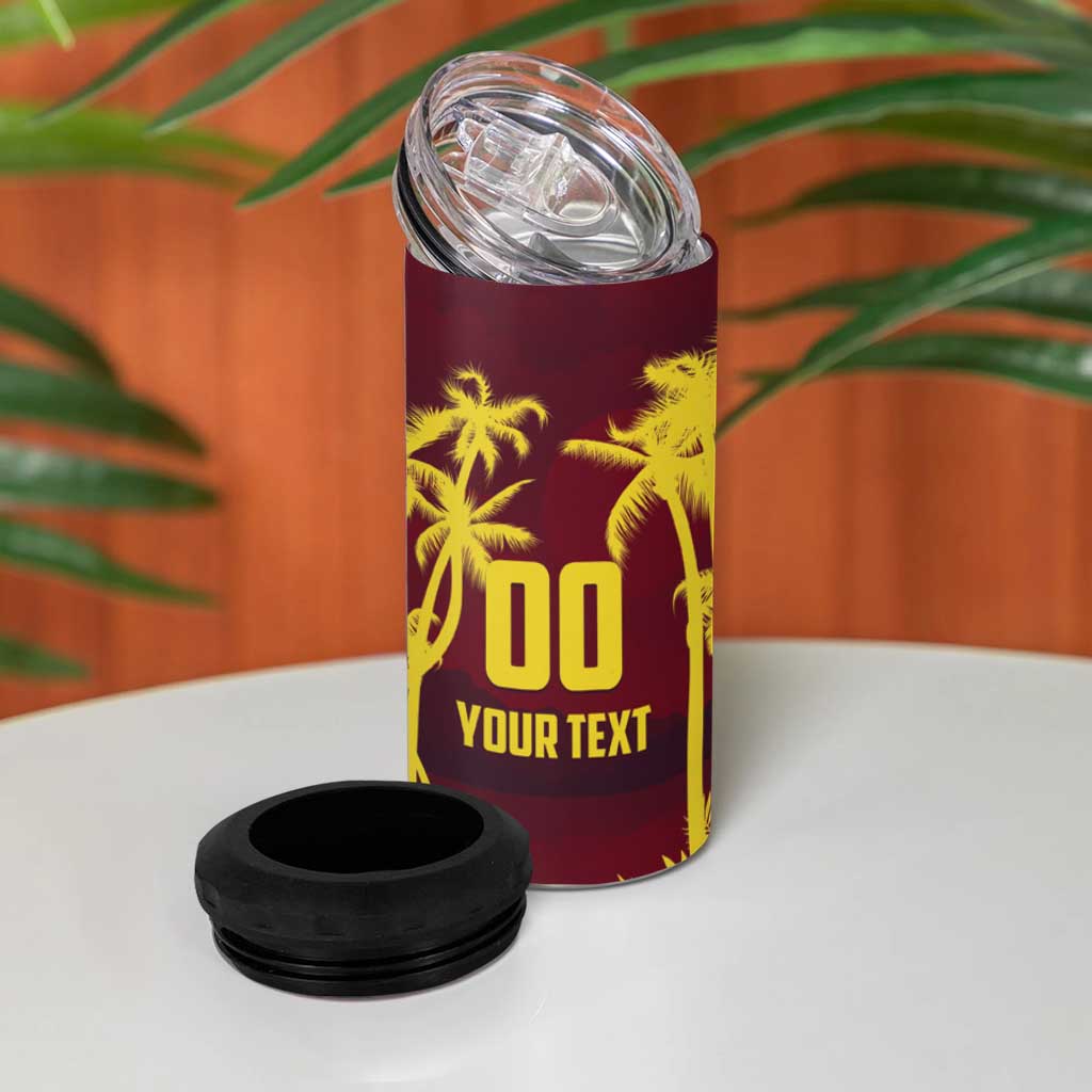 Custom Cricket 2026 West Indies 4 in 1 Can Cooler Tumbler WI Tropical Version