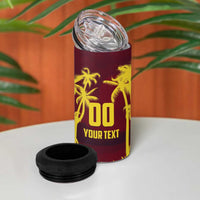 Custom Cricket 2026 West Indies 4 in 1 Can Cooler Tumbler WI Tropical Version
