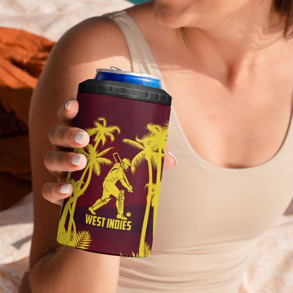 Custom Cricket 2026 West Indies 4 in 1 Can Cooler Tumbler WI Tropical Version