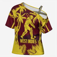 Custom Cricket 2026 West Indies Cross Shoulder Shirt WI Tropical Version