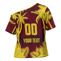 Custom Cricket 2026 West Indies Cross Shoulder Shirt WI Tropical Version