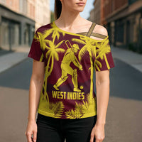 Custom Cricket 2026 West Indies Cross Shoulder Shirt WI Tropical Version
