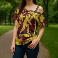Custom Cricket 2026 West Indies Cross Shoulder Shirt WI Tropical Version