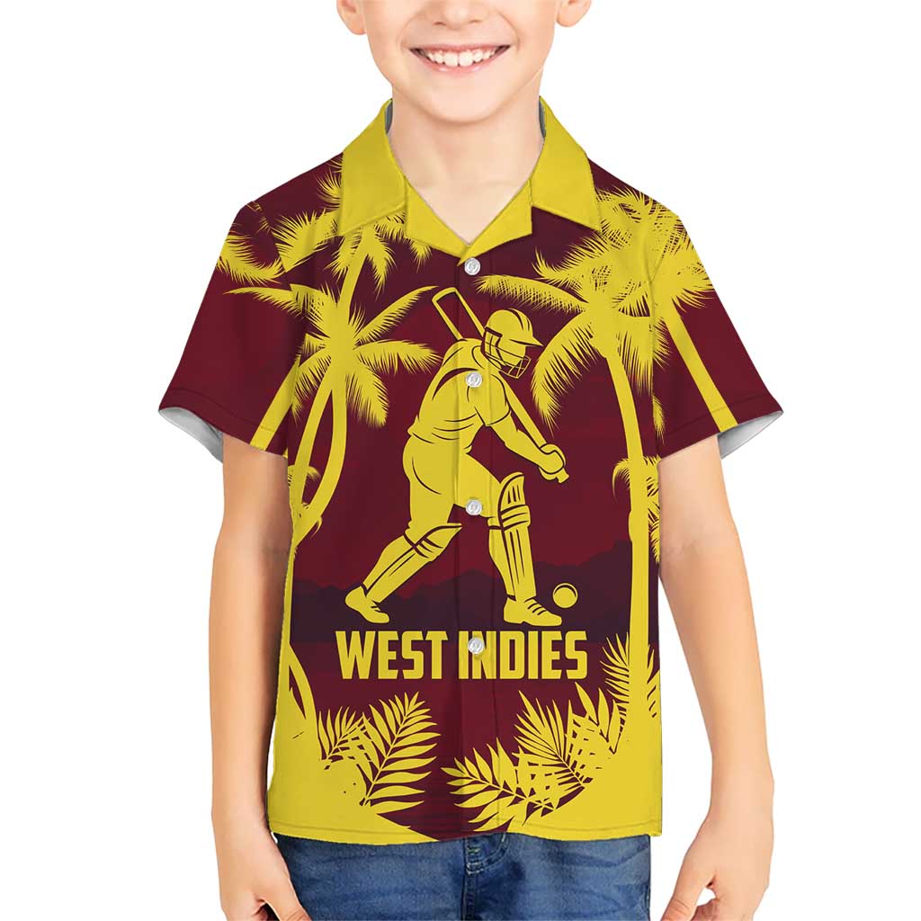 Custom Cricket 2026 West Indies Kid Hawaiian Shirt WI Tropical Version