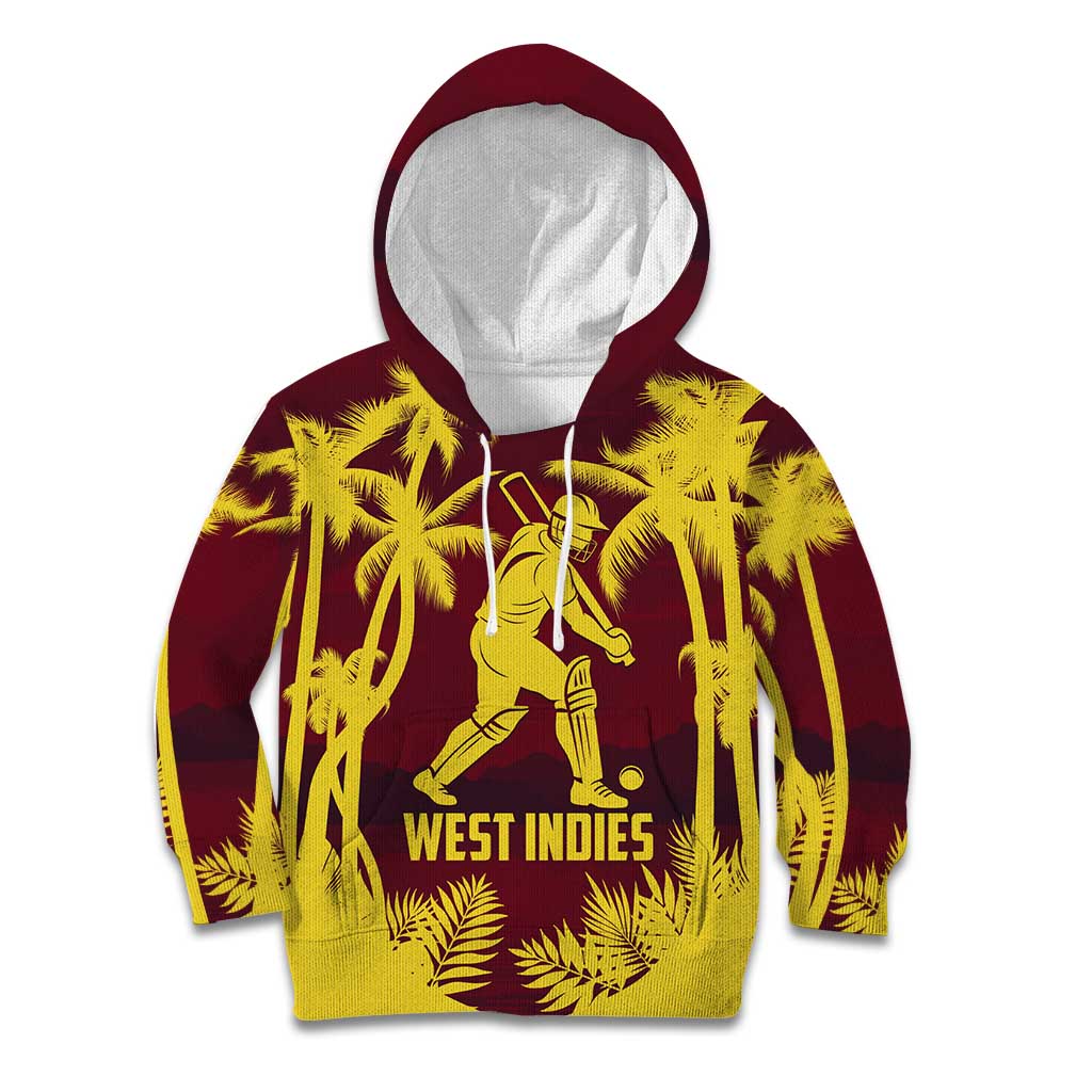 Custom Cricket 2026 West Indies Kid Hoodie WI Tropical Version