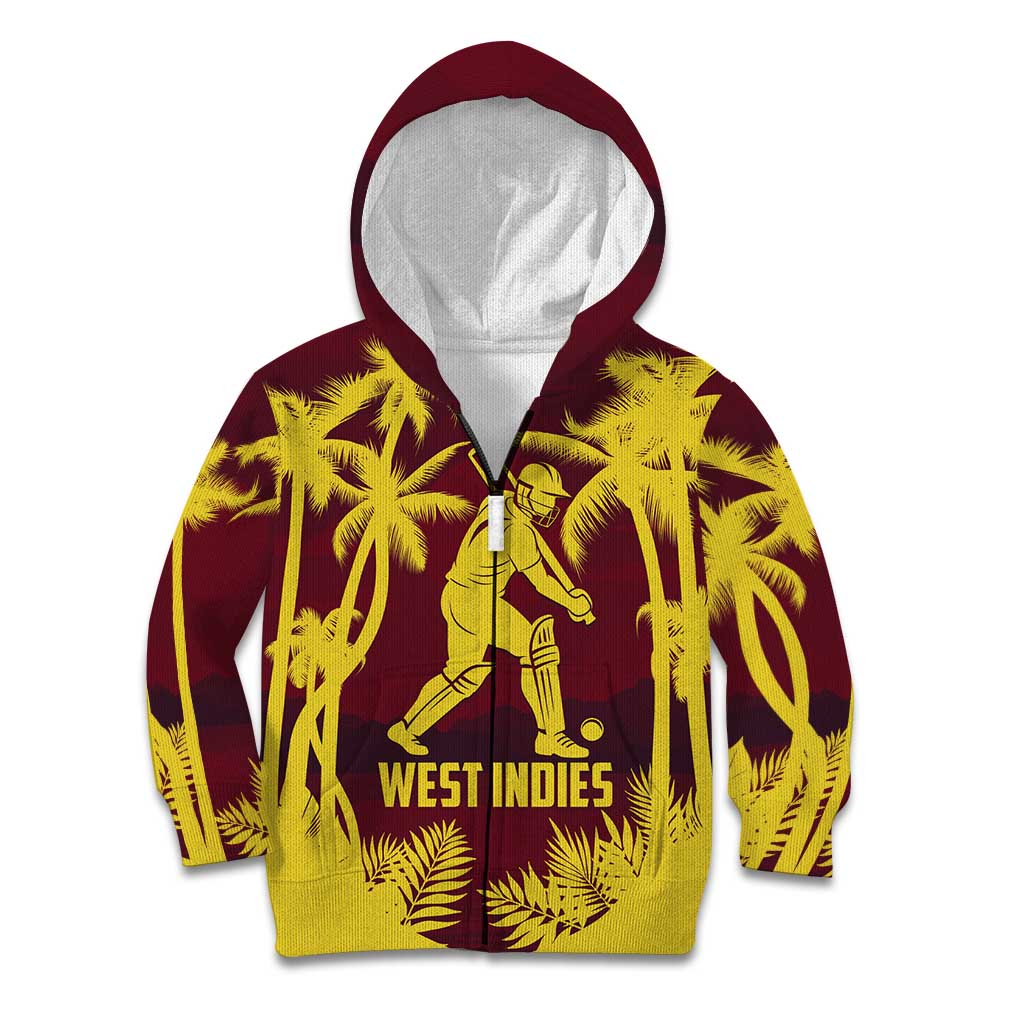 Custom Cricket 2026 West Indies Kid Hoodie WI Tropical Version