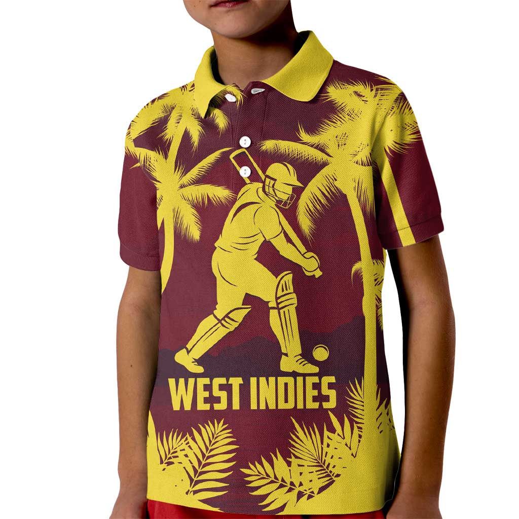 Custom Cricket 2026 West Indies Kid Polo Shirt WI Tropical Version