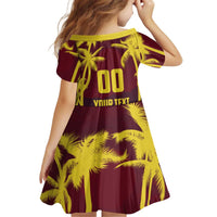 Custom Cricket 2026 West Indies Kid Short Sleeve Dress WI Tropical Version
