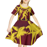 Custom Cricket 2026 West Indies Kid Short Sleeve Dress WI Tropical Version