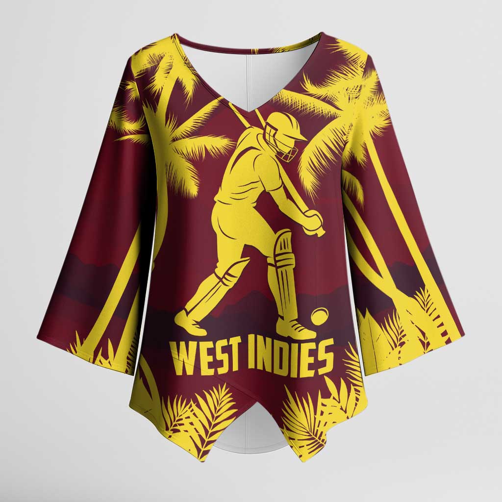 Custom Cricket 2026 West Indies Kimono Sleeve Blouse WI Tropical Version