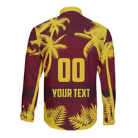 Custom Cricket 2026 West Indies Long Sleeve Button Shirt WI Tropical Version