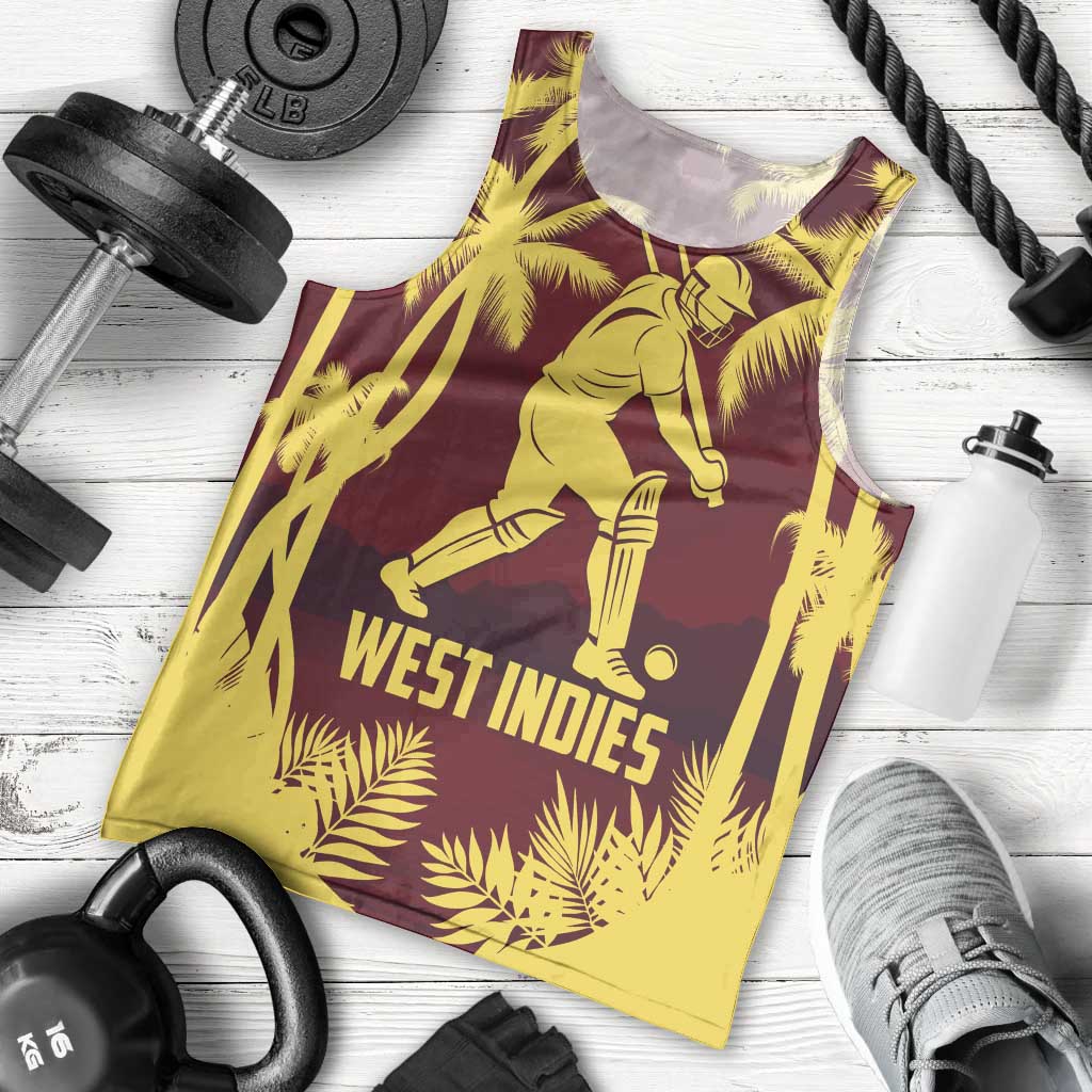 Custom Cricket 2026 West Indies Men Tank Top WI Tropical Version