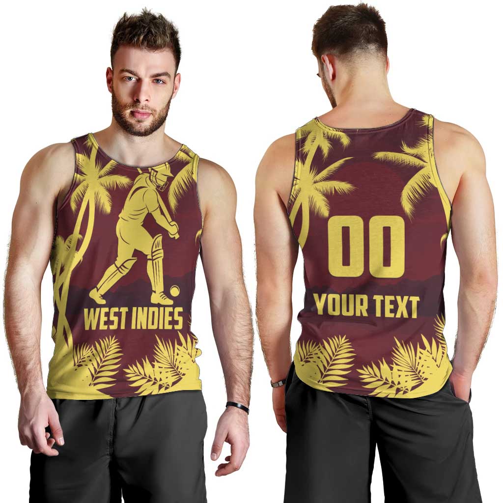 Custom Cricket 2026 West Indies Men Tank Top WI Tropical Version
