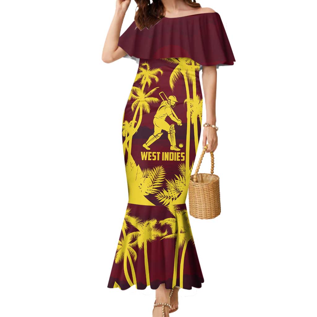 Custom Cricket 2026 West Indies Mermaid Dress WI Tropical Version
