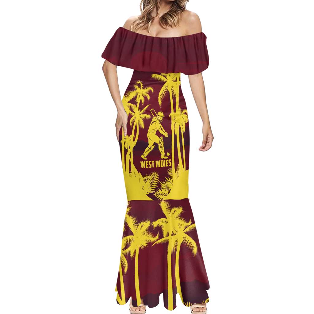 Custom Cricket 2026 West Indies Mermaid Dress WI Tropical Version
