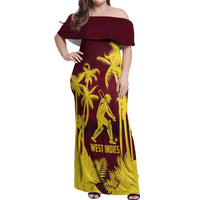Custom Cricket 2026 West Indies Off Shoulder Maxi Dress WI Tropical Version