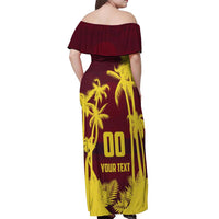 Custom Cricket 2026 West Indies Off Shoulder Maxi Dress WI Tropical Version