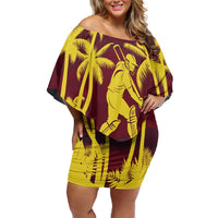 Custom Cricket 2026 West Indies Off Shoulder Short Dress WI Tropical Version