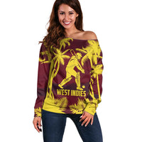 Custom Cricket 2026 West Indies Off Shoulder Sweater WI Tropical Version