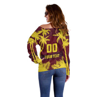 Custom Cricket 2026 West Indies Off Shoulder Sweater WI Tropical Version